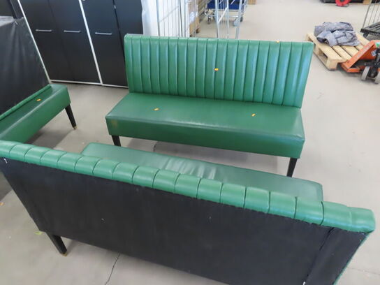 2 stk. Spisesofaer i grøn læder