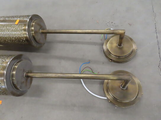 2 stk. Store Marokkamske Væglamper i messing