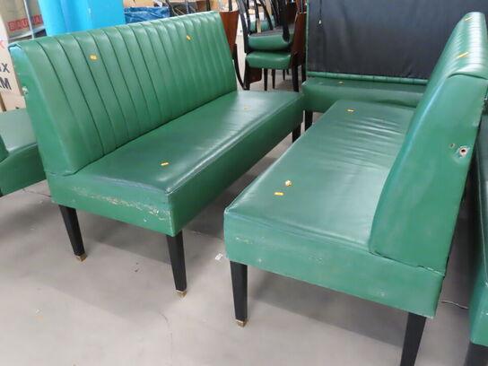 2 stk. Spisesofaer i grøn læder