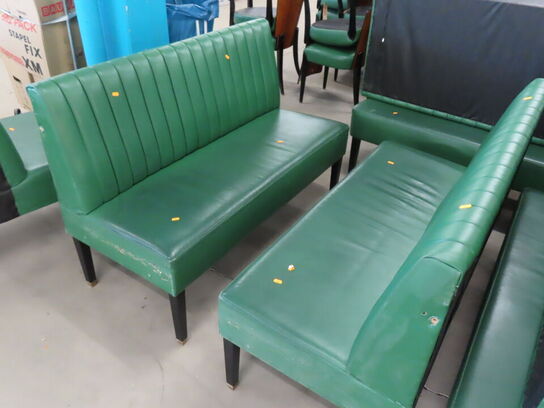 2 stk. Spisesofaer i grøn læder