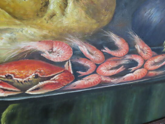 Stort Maleri i ramme (Stilleben)