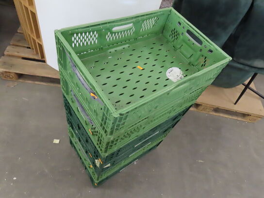 6 stk. plastkasser (foldbare)