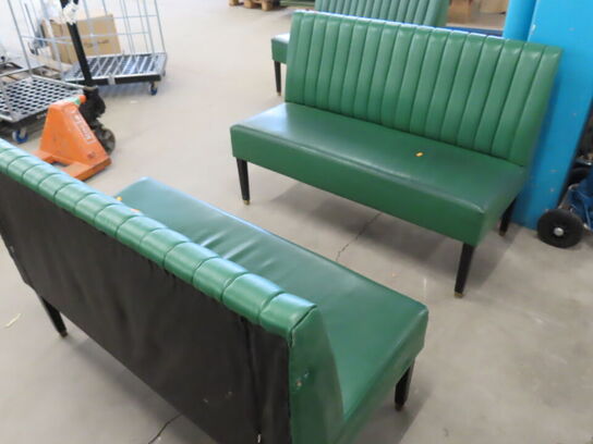 2 stk. Spisesofaer i grøn læder