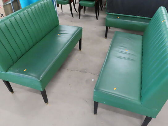 2 stk. Spisesofaer i grøn læder