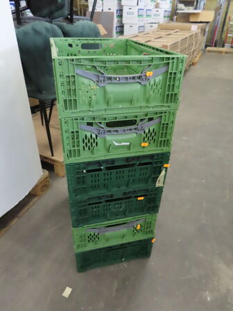 6 stk. plastkasser (foldbare)