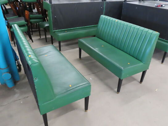 2 stk. Spisesofaer i grøn læder