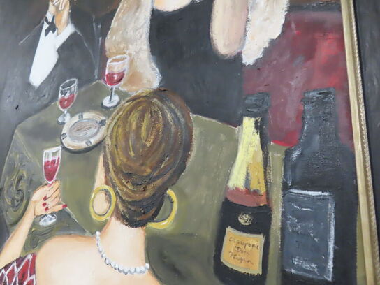 Stort Maleri i ramme (Art deco/cabaret stil)