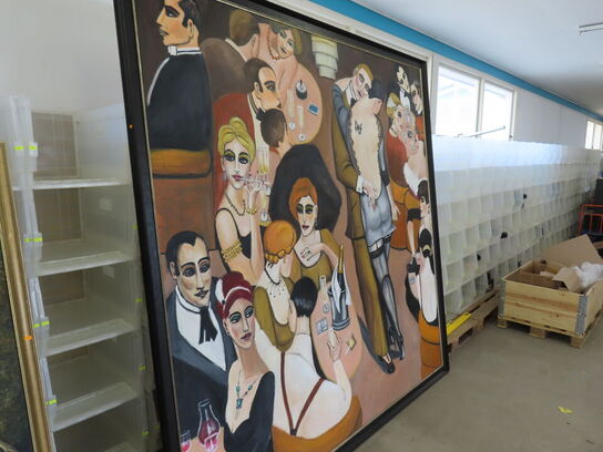 Stort Maleri i ramme (Art deco/cabaret stil)