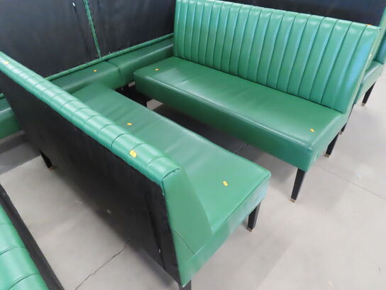 2 stk. Spisesofaer i grøn læder