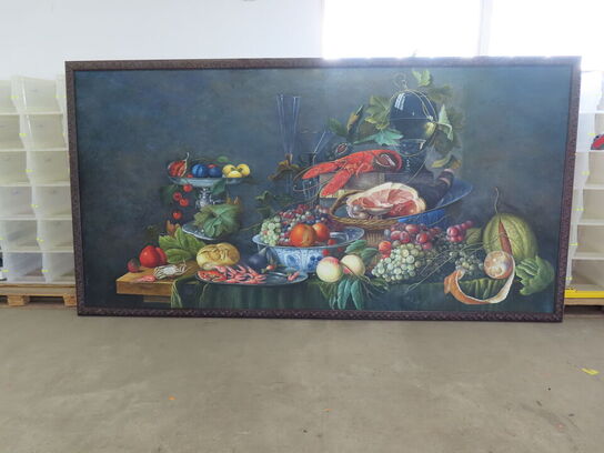 Stort Maleri i ramme (Stilleben)