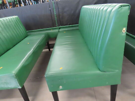 2 stk. Spisesofaer i grøn læder