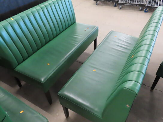 2 stk. Spisesofaer i grøn læder