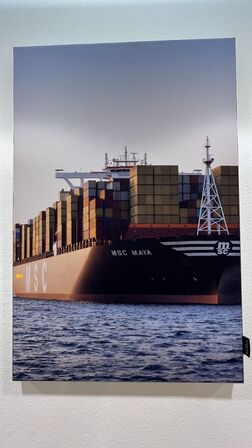 3 Stk. Canvas Print af Containerskibe DANSK LYDISOLERING 79 x 118 cm