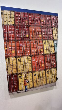 3 Stk. Canvas Print af Containerskibe DANSK LYDISOLERING 79 x 118 cm