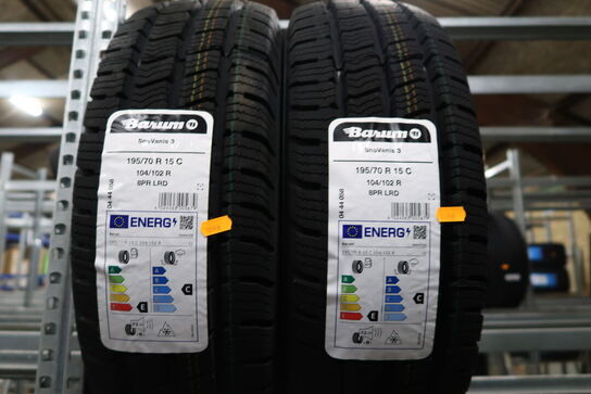 2 stk. dæk BARUM 195/70R15 C 104/102R