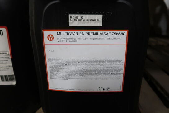 20 liter gearolie TEXACO Multigear RN Premium SAE 75W-80