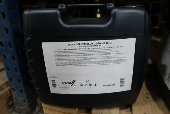 20 liter motorolie WOLF 0W30