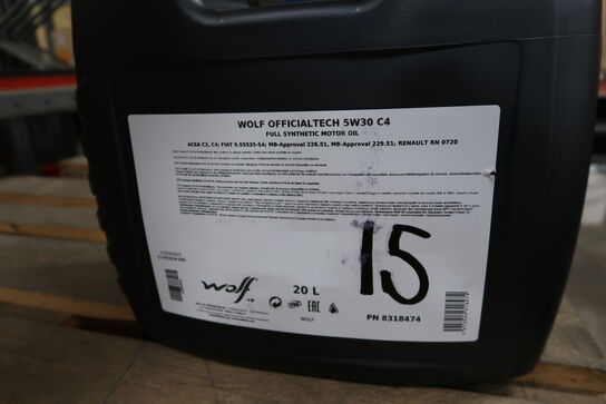 20 liter motorolie WOLF 5W30