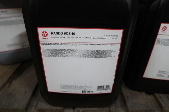 20 liter hydraulikolie TEXACO Rando HDZ 46