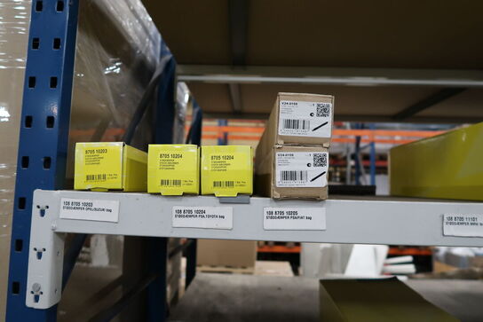 Indhold i 3 fag lagerreol 