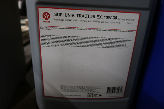 20 liter motorolie TEXACO Sup. Univ. Tractor Ex. 10W-30
