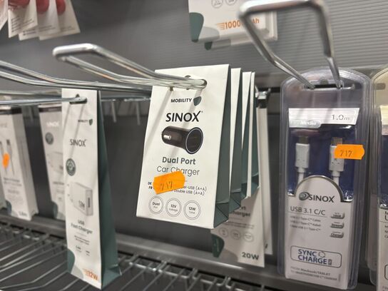 Div. Kabler, ladere, adaptere SINOX m.fl.