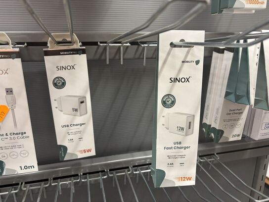 Div. Kabler, ladere, adaptere SINOX m.fl.