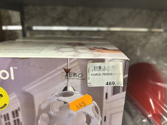 Væglampe samt 2 stk. pendler KOROL