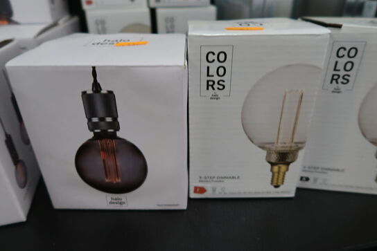 3 stk. pærer COLORS samt fatning HALO DESIGN
