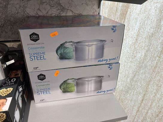 2 stk. gryder OBH Casserole 5.0 L