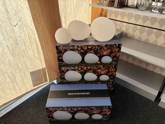 3 pakker havelamper solcellesten