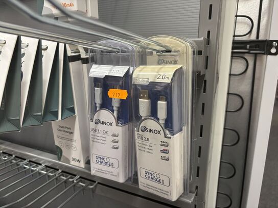 Div. Kabler, ladere, adaptere SINOX m.fl.