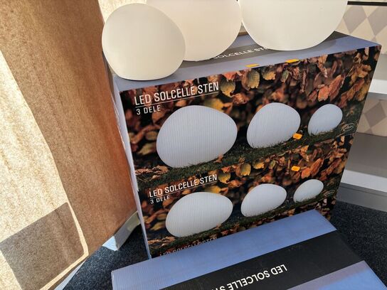 3 pakker havelamper solcellesten
