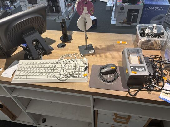 Labelprinter ZEBRA ZD410, tastatur, mus