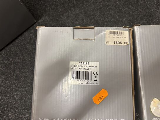 2 stk. væglamper LIGHT-POINT Cube Led