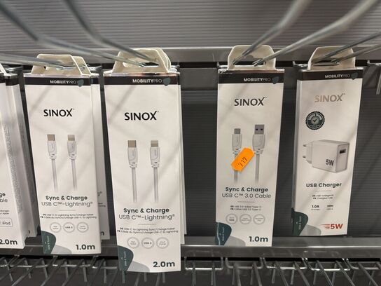 Div. Kabler, ladere, adaptere SINOX m.fl.