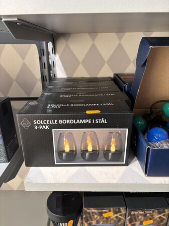 5 pakker solcelle bordlamper i stål COZZY