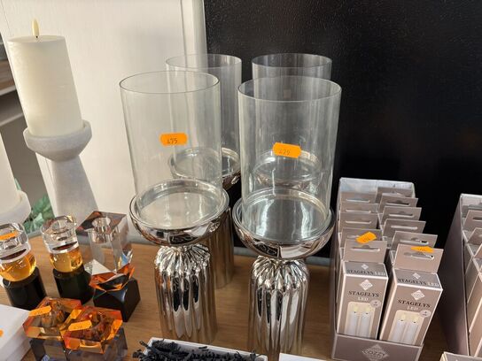 4 stk. lysestager til bloklys