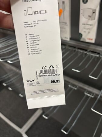 Div. Kabler, ladere, adaptere SINOX m.fl.
