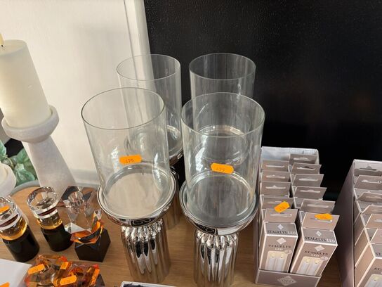 4 stk. lysestager til bloklys