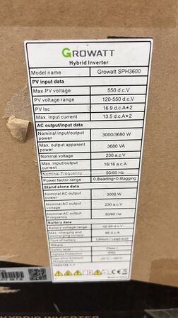 1 stk. Hybrid Inverter GROWATT SPH3600
