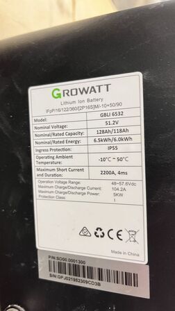 PV Grid Inverter + Lithium Ion Batteri  GROWATT