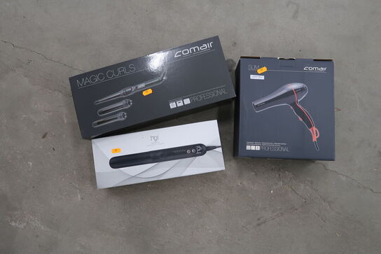 Pakke med hårtørre, glattejern og krøllejern COMAIR, HGI
