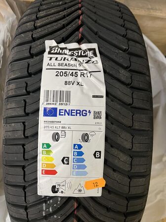 2 stk. bildæk BRIDGESTONE TURANZA 205/45 R17