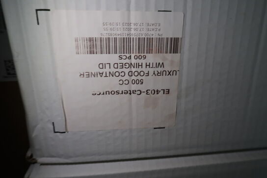 2 stk. rustfri stålhylder, div. engangsservice m.m.