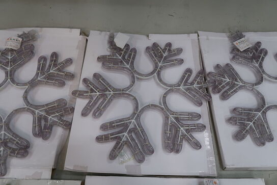 6 stk. ass. LED stjerner / snefnug