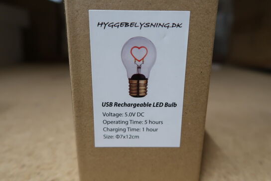 4 stk. ass. LED genopladelig - trådløs pære