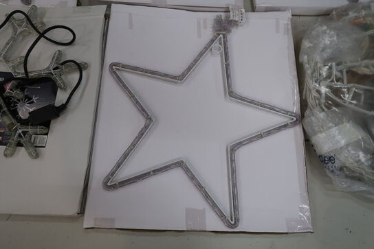 6 stk. ass. LED stjerner / snefnug