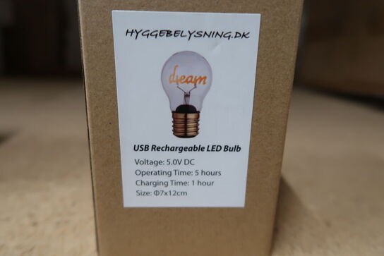 4 stk. ass. LED genopladelig - trådløs pære