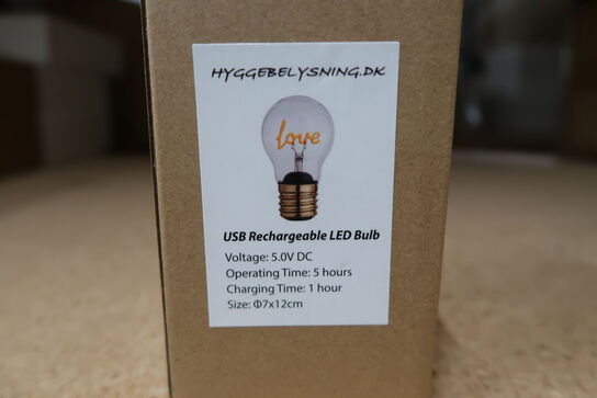 4 stk. ass. LED genopladelig - trådløs pære